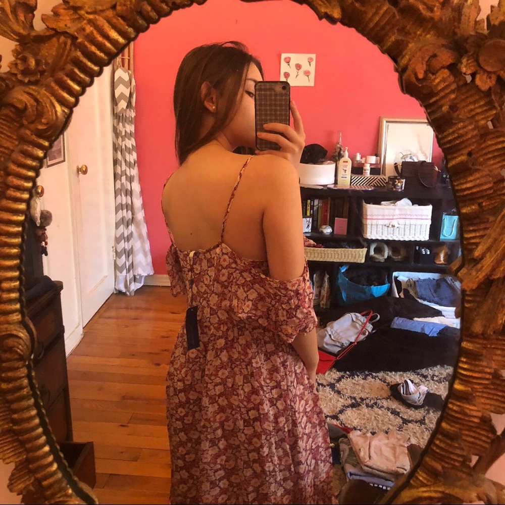 REBECCA MINKOFF FLORAL MIDI DRESS